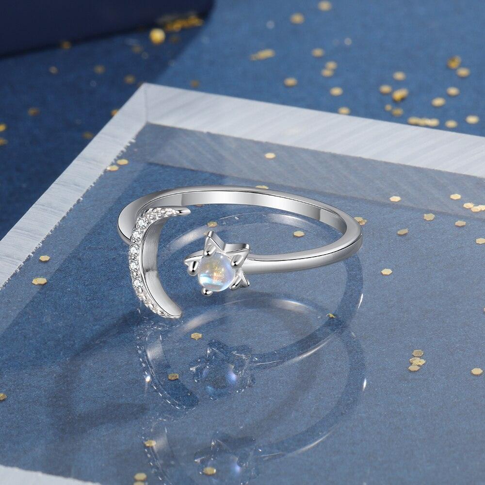 925 Sterling Silver Moon Ring-Personalized Jewels
