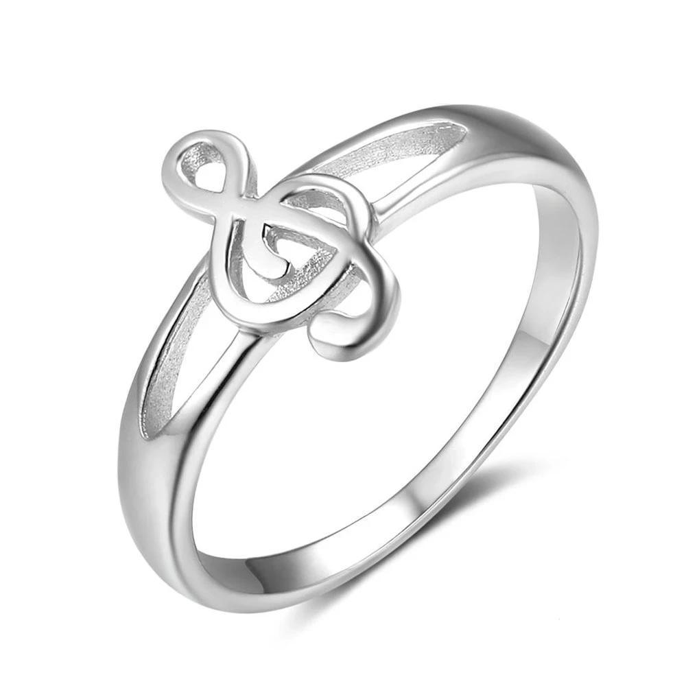 925 Sterling Silver Musical Notes Pattern Rings for Women, Fashion Jewelry Gift for Music Lovers - Personalized Jewel
