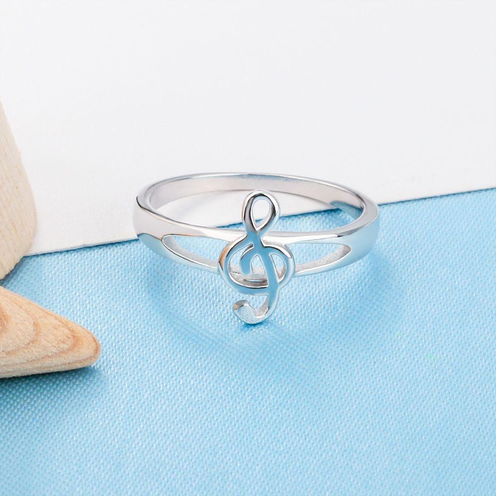 925 Sterling Silver Musical Notes Pattern Rings for Women, Fashion Jewelry Gift for Music Lovers - Personalized Jewel