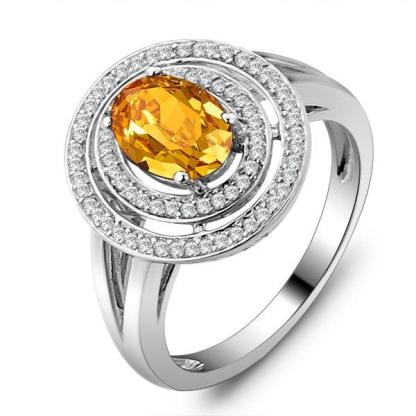 925 Sterling Silver Natural Ring with Semi-precious Stone, Fashion Jewelry Gift for Women, Comes with Box - Personalized Jewel