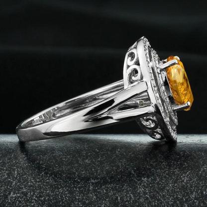 925 Sterling Silver Natural Ring with Semi-precious Stone, Fashion Jewelry Gift for Women, Comes with Box - Personalized Jewel