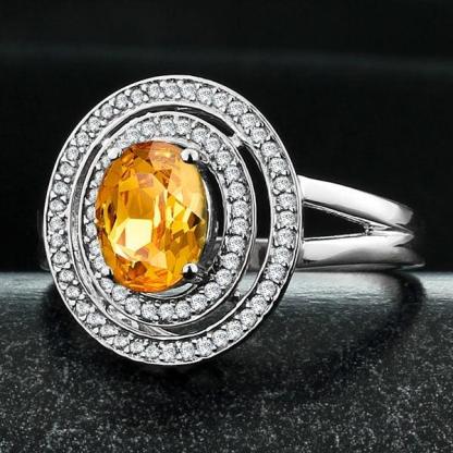 925 Sterling Silver Natural Ring with Semi-precious Stone, Fashion Jewelry Gift for Women, Comes with Box - Personalized Jewel