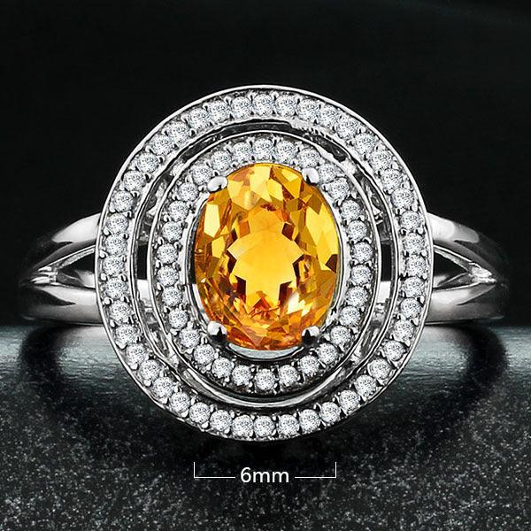 925 Sterling Silver Natural Ring with Semi-precious Stone, Fashion Jewelry Gift for Women, Comes with Box - Personalized Jewel