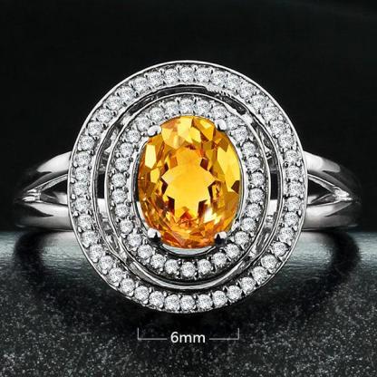 925 Sterling Silver Natural Ring with Semi-precious Stone, Fashion Jewelry Gift for Women, Comes with Box - Personalized Jewel