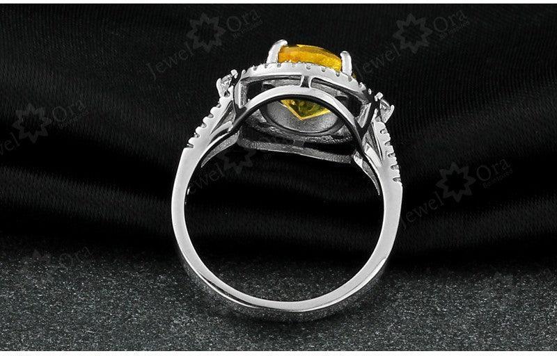 925 Sterling Silver Natural Sparkling Stone Rings for Women, Fashion Jewelry with Gift Box - Personalized Jewel