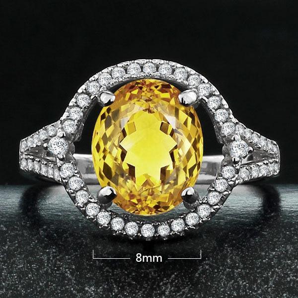 925 Sterling Silver Natural Sparkling Stone Rings for Women, Fashion Jewelry with Gift Box - Personalized Jewel