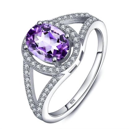 925 Sterling Silver Natural Stone Ring, Fashion Gift for Women - Personalized Jewel