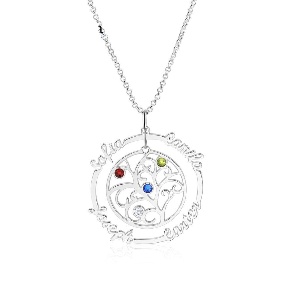 925 Sterling Silver Necklace Four Name Personalized Necklace.-Personalized Jewels