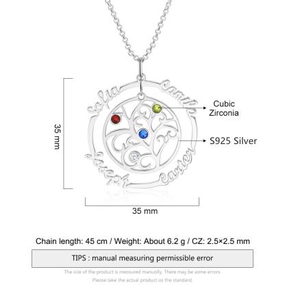 925 Sterling Silver Necklace Four Name Personalized Necklace.-Personalized Jewels