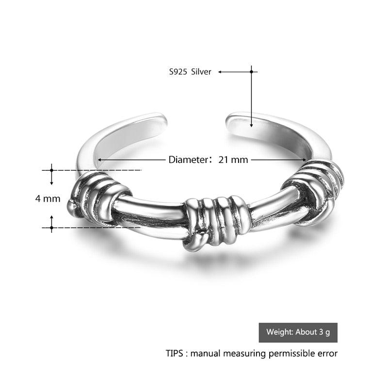 925 Sterling Silver Open Cuff Adjustable Ring, Fashion Jewelry Gift for Women - Personalized Jewel