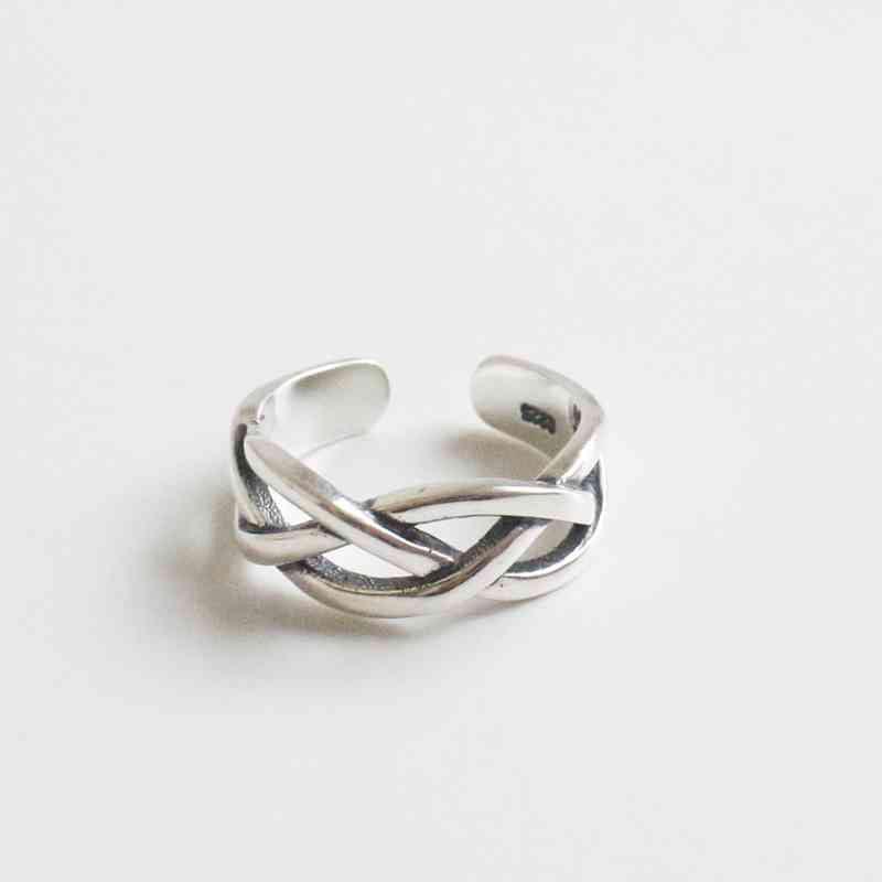 925 Sterling Silver Open Cuff Adjustable Wave Shape Rings - Personalized Jewel