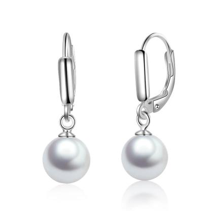 925 Sterling Silver Pearl Earrings - Hoop Earrings for Women - Trendy Jewelry for Women - Fashionable Jewelry for Women - Wedding Jewelry for Women - Personalized Jewel