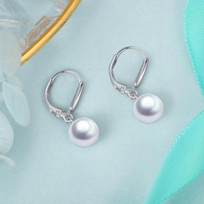925 Sterling Silver Pearl Earrings - Hoop Earrings for Women - Trendy Jewelry for Women - Fashionable Jewelry for Women - Wedding Jewelry for Women - Personalized Jewel
