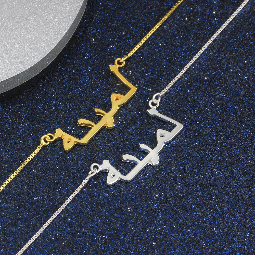 925 Sterling Silver Pendant Necklace, Personalized Arabic Nameplate Pendant for Women - Personalized Jewel