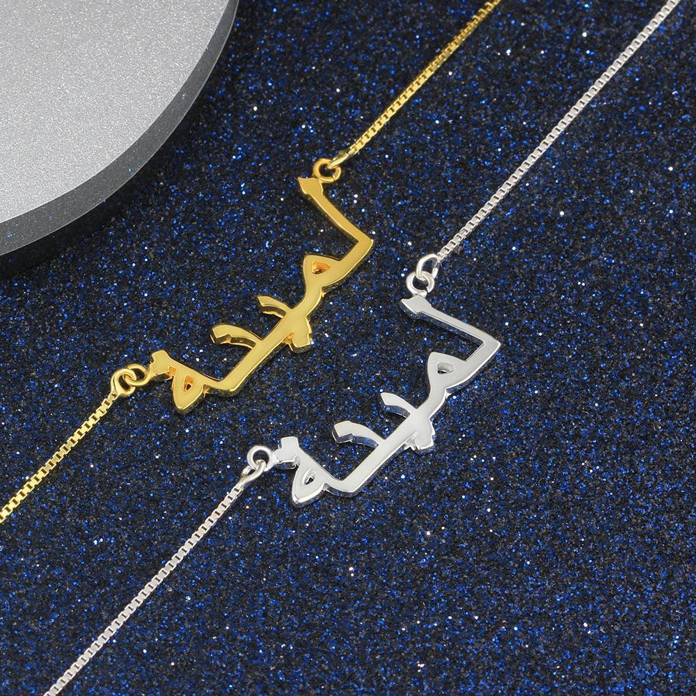 925 Sterling Silver Pendant Necklace, Personalized Arabic Nameplate Pendant for Women - Personalized Jewel