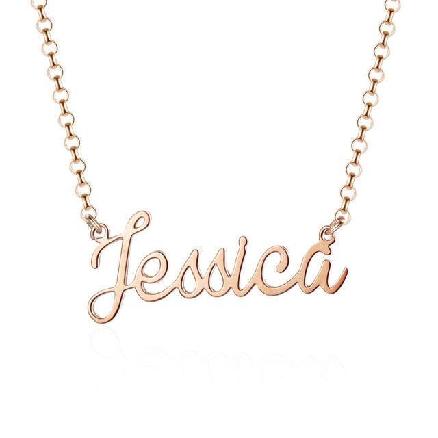 925 Sterling Silver Personalized Custom Nameplate Pendant Necklace, Beautiful Gift for Women - Personalized Jewel
