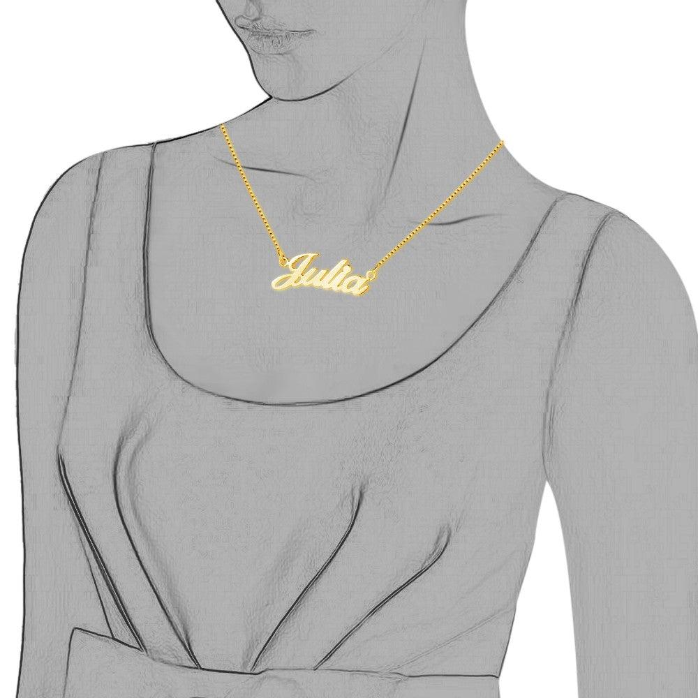 925 Sterling Silver Personalized Custom Nameplate Pendant Necklace, Beautiful Gift for Women - Personalized Jewel