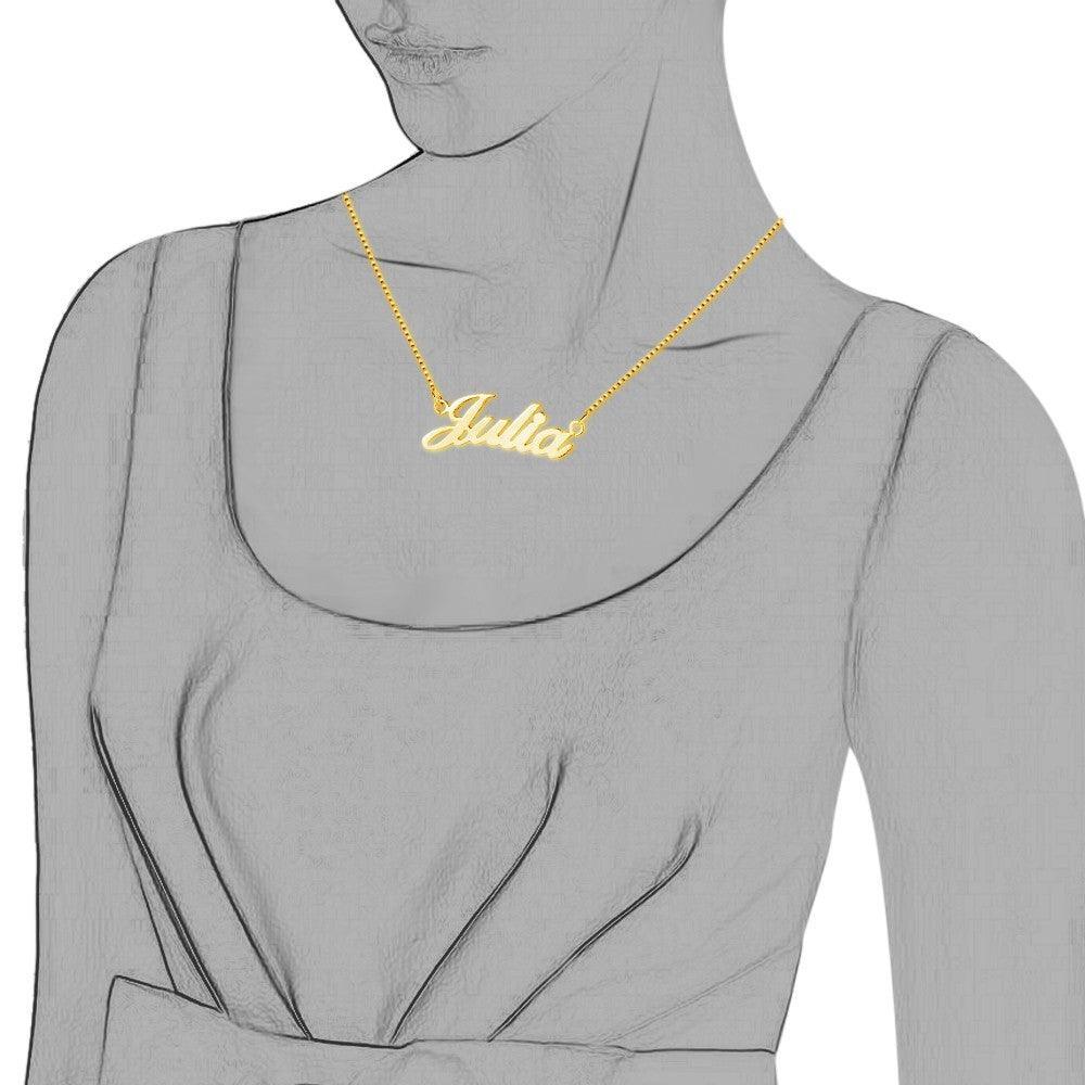 925 Sterling Silver Personalized Custom Nameplate Pendant Necklace, Beautiful Gift for Women - Personalized Jewel