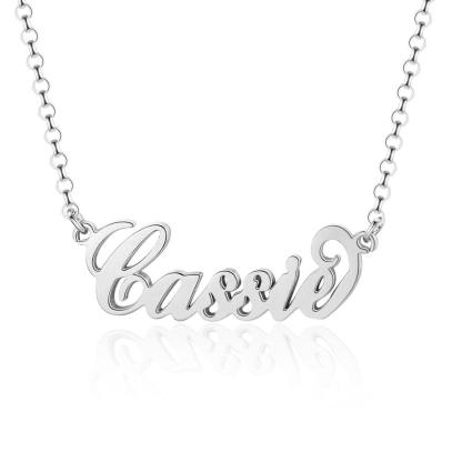 925 Sterling Silver Personalized Custom Nameplate Pendant Necklace, Beautiful Gift for Women - Personalized Jewel