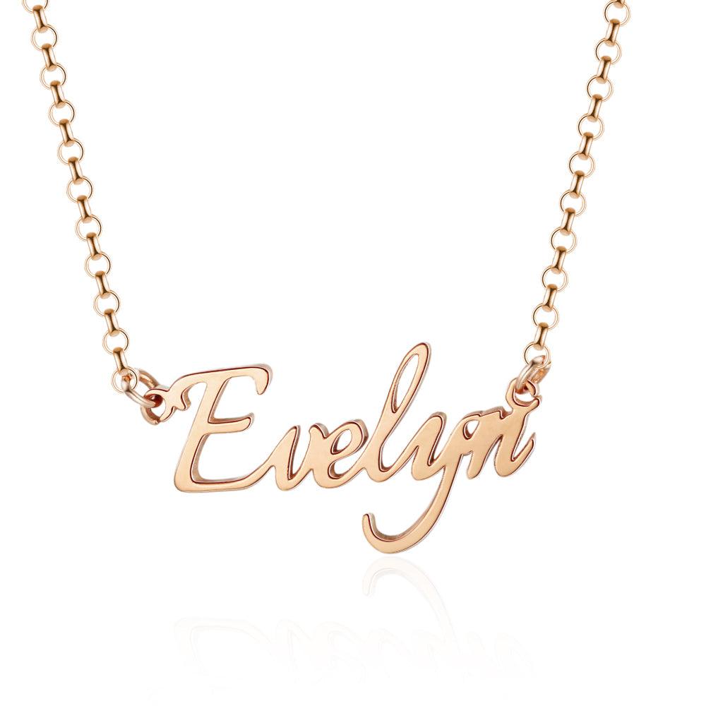 925 Sterling Silver Personalized Custom Nameplate Pendant Necklace, Beautiful Gift for Women - Personalized Jewel