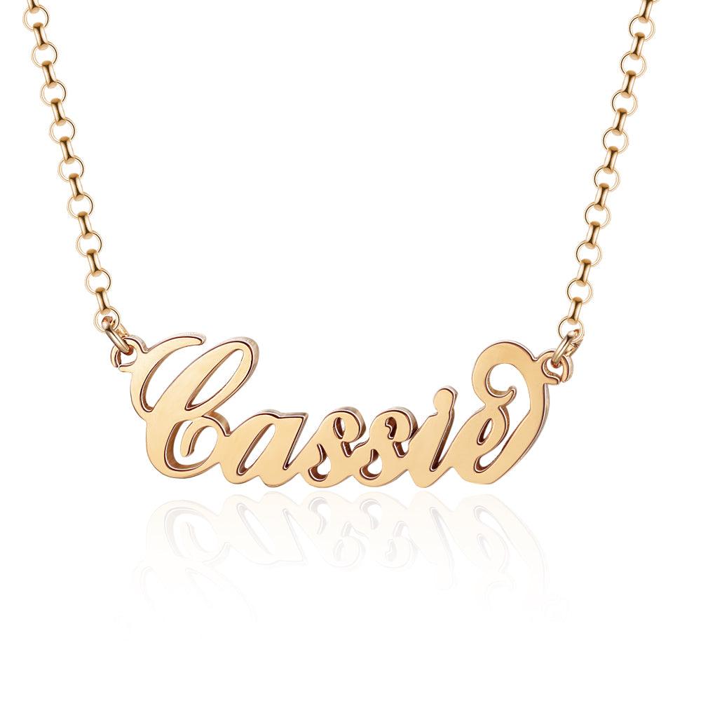 925 Sterling Silver Personalized Custom Nameplate Pendant Necklace, Beautiful Gift for Women - Personalized Jewel