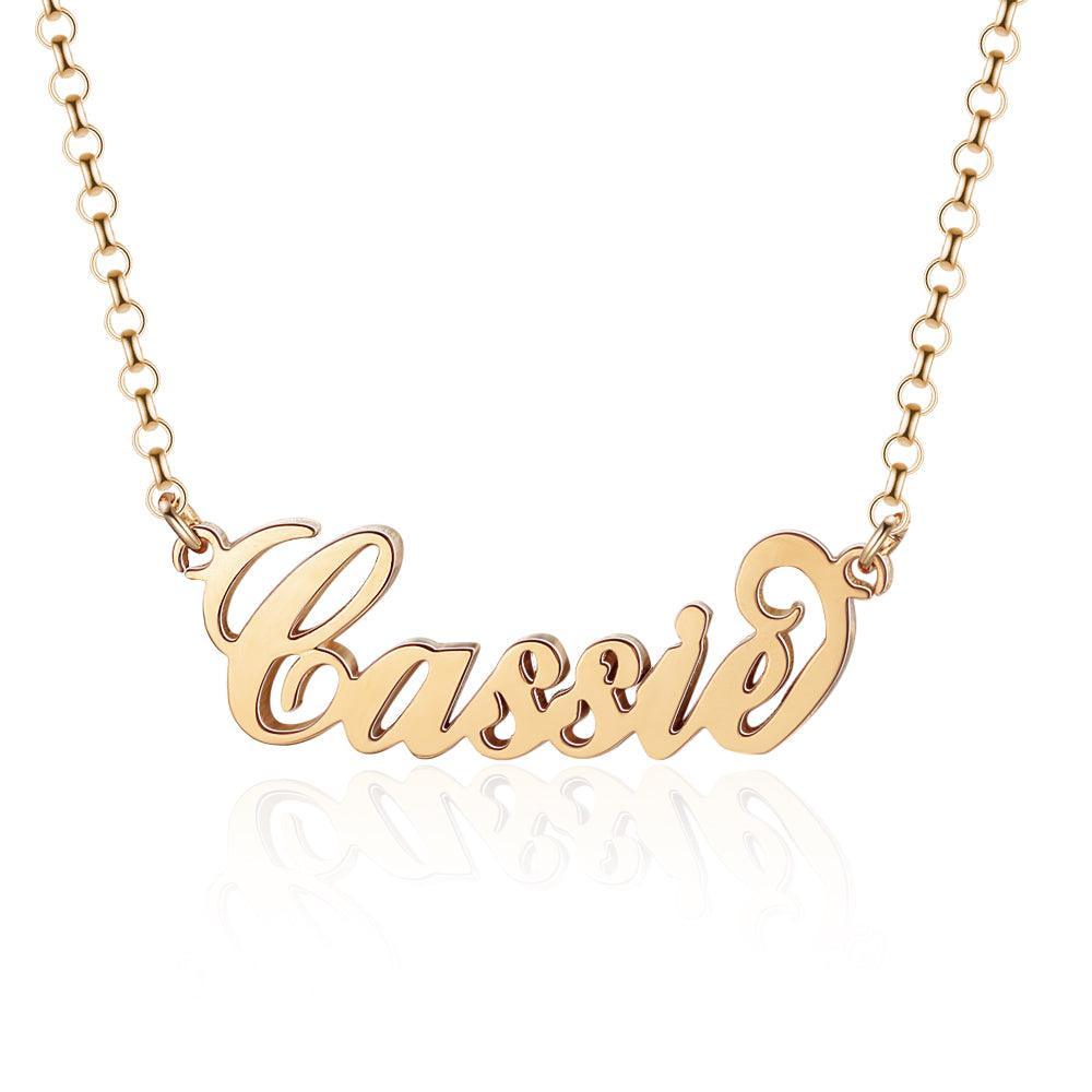 925 Sterling Silver Personalized Custom Nameplate Pendant Necklace, Beautiful Gift for Women - Personalized Jewel