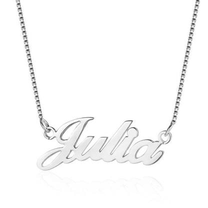 925 Sterling Silver Personalized Custom Nameplate Pendant Necklace, Beautiful Gift for Women - Personalized Jewel