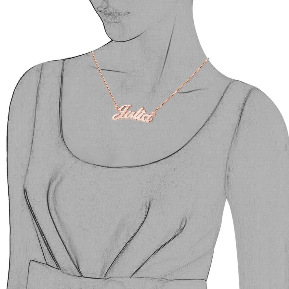 925 Sterling Silver Personalized Custom Nameplate Pendant Necklace, Beautiful Gift for Women - Personalized Jewel