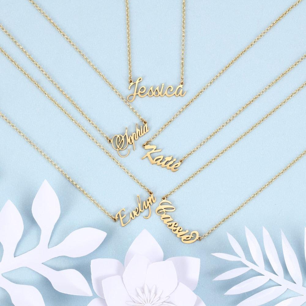 925 Sterling Silver Personalized Custom Nameplate Pendant Necklace, Beautiful Gift for Women - Personalized Jewel