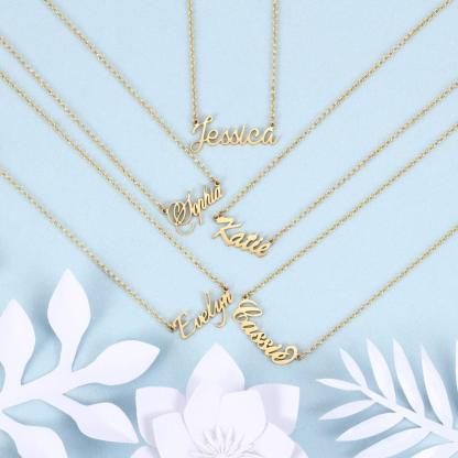 925 Sterling Silver Personalized Custom Nameplate Pendant Necklace, Beautiful Gift for Women - Personalized Jewel