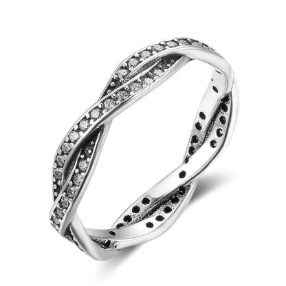 925 Sterling Silver Ring for Women- Cubic Zirconia Stones Stubbed Winding Designed Engagement Ring - Personalized Jewel