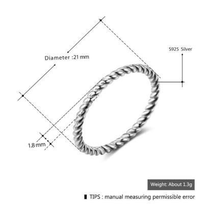 925 Sterling Silver Rope Shape Rings for Women, Fashion Jewelry – Anniversary & Engagement Gift - Personalized Jewel