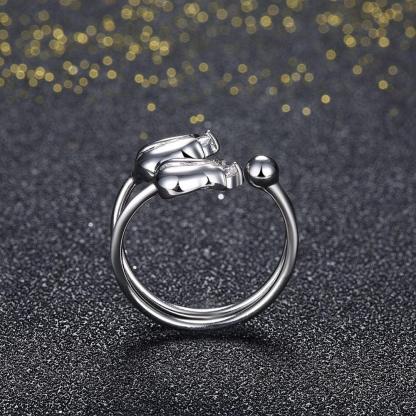 925 Sterling Silver Rose Shape Adjustable Ring, Fashion Jewelry Gift for Women - Personalized Jewel
