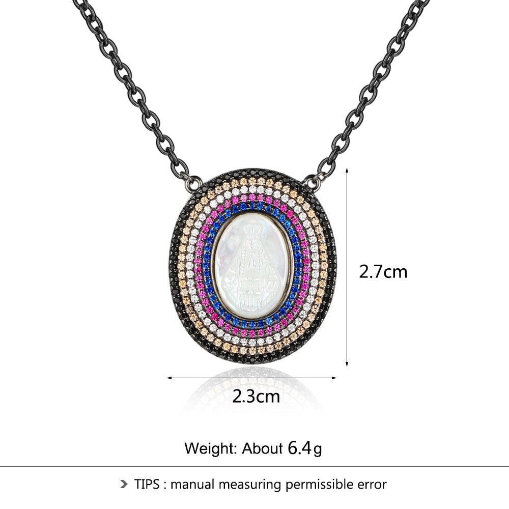 925 Sterling Silver Round Jade Stone Cubic Zirconia Pendant Choker Necklace - Personalized Jewel