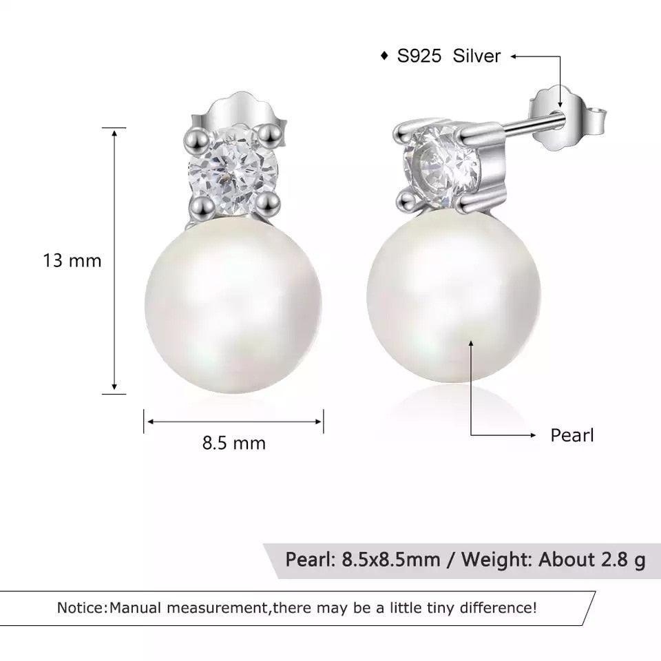 925 Sterling Silver Rounded Pearl Earring Stylish Accessory-Personalized Jewels