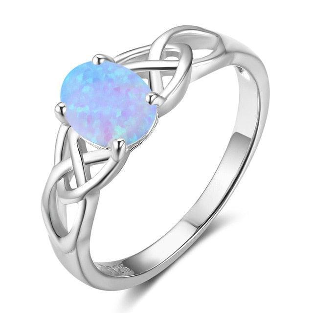 925 Sterling Silver Stone Ring for Women- Personalized Opal Stone Wedding Bands - Personalized Jewel