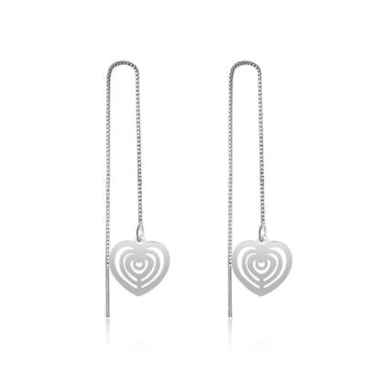 925 Sterling Silver Tassel Heart Drop Earrings for Women, Trendy Fashion Jewelry, Best Gift for Her - Personalized Jewel