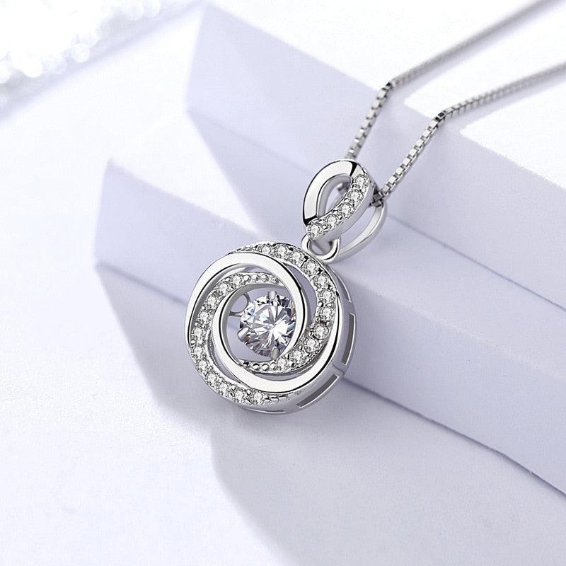 925 Sterling Silver Trendy Vortex Shape Pendant Necklaces, Fashion Jewelry for Women - Personalized Jewel