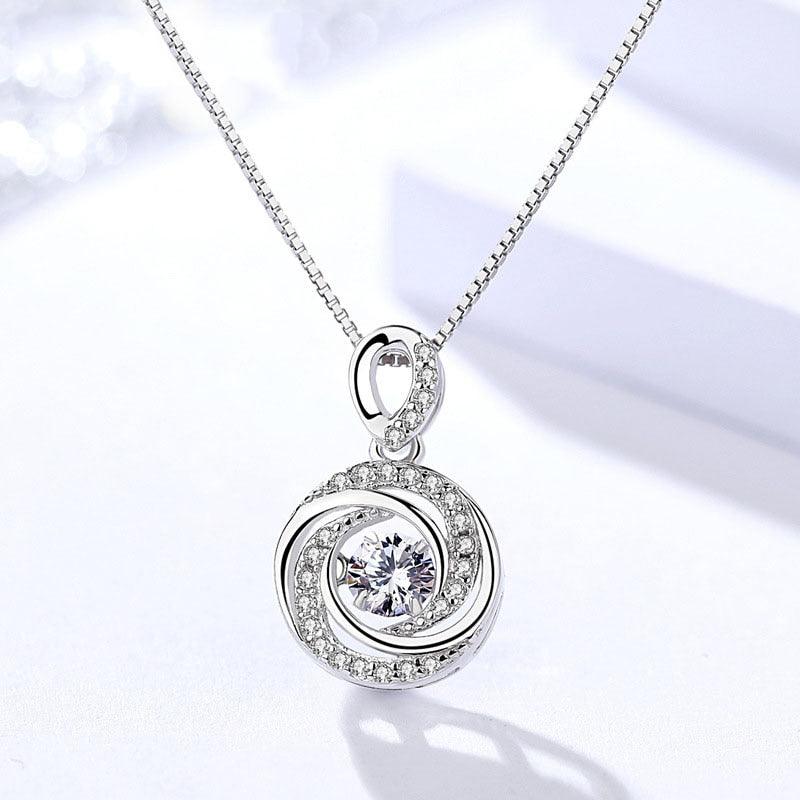 925 Sterling Silver Trendy Vortex Shape Pendant Necklaces, Fashion Jewelry for Women - Personalized Jewel