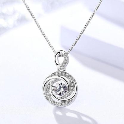 925 Sterling Silver Trendy Vortex Shape Pendant Necklaces, Fashion Jewelry for Women - Personalized Jewel