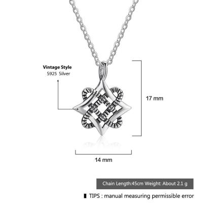925 Sterling Silver Vintage Art Design Pendant Necklace, Fashion Party Jewelry for Women - Personalized Jewel