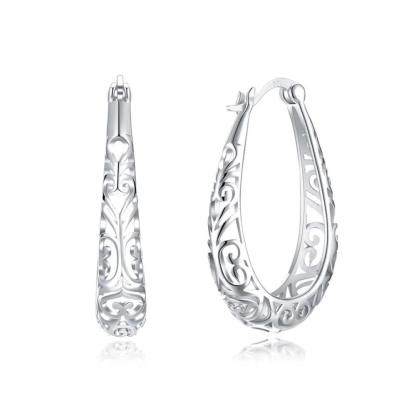 925 Sterling Silver Vintage Hoop Earrings for Women, Extraordinary Design Fashion Jewelry, 2 Color Options - Personalized Jewel