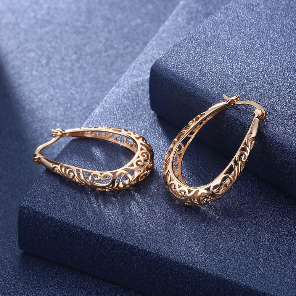 925 Sterling Silver Vintage Hoop Earrings for Women, Extraordinary Design Fashion Jewelry, 2 Color Options - Personalized Jewel