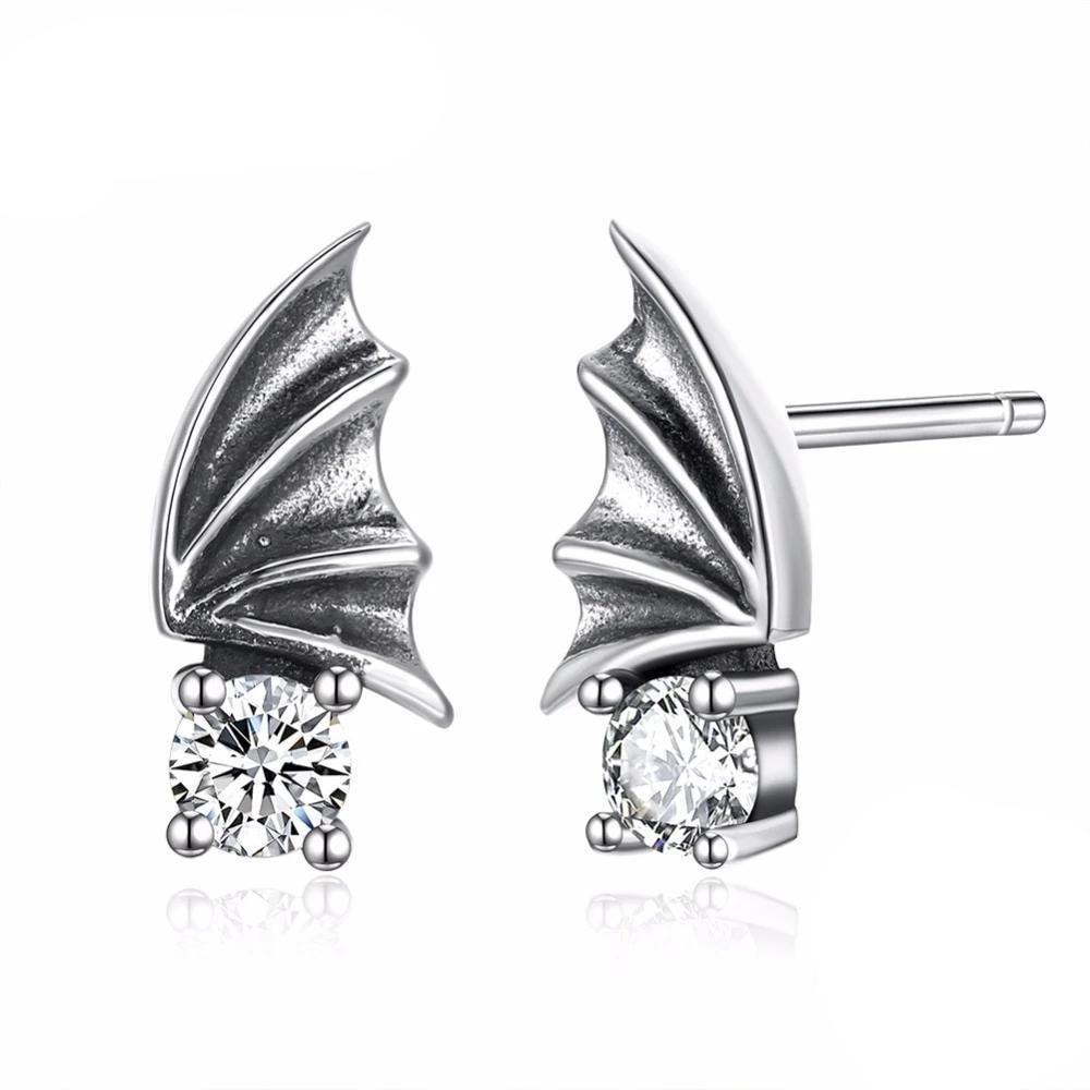 925 Sterling Silver Vintage Wing Design Earrings For Women - Personalized Jewel