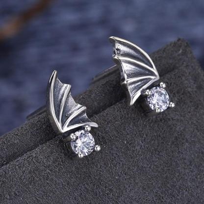 925 Sterling Silver Vintage Wing Design Earrings For Women - Personalized Jewel