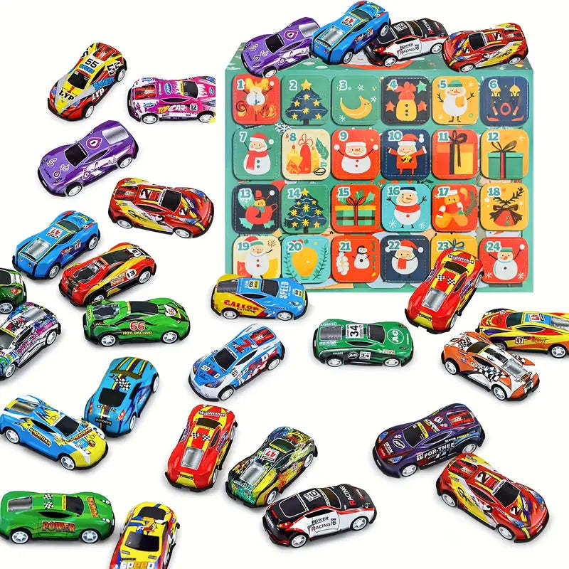 Christmas Advent Calendar Metal Pull Back Toy Cars Set-Personalized Jewels