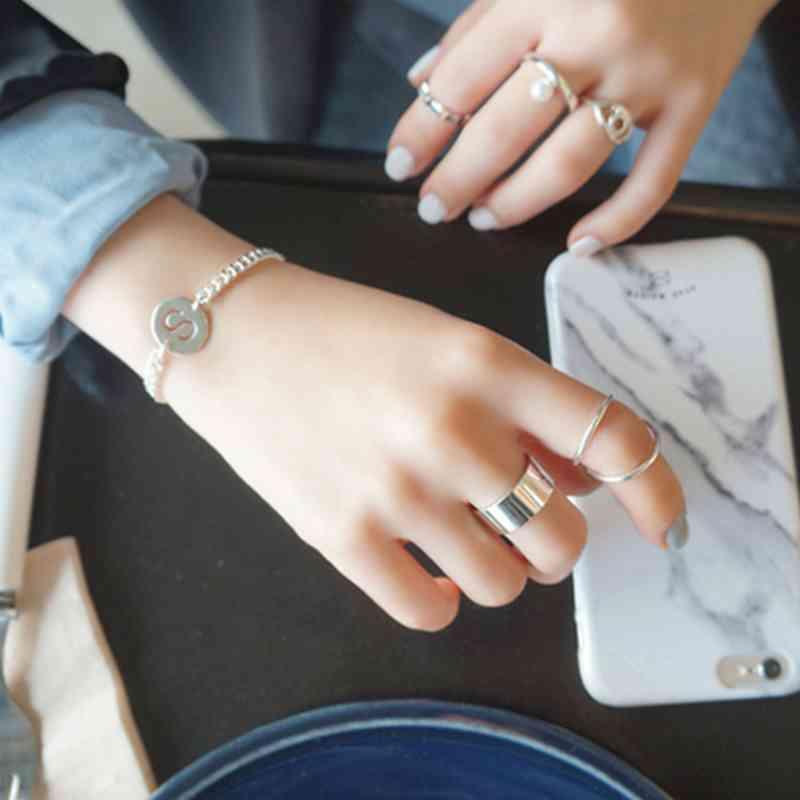 9mm 925 Sterling Silver Open Adjustable Ring, Fashion Jewelry Gift for Women - Personalized Jewel