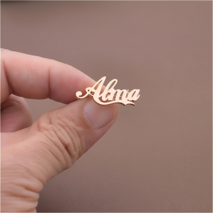 Personalized Name Pin Stainless Steel Letter Brooch