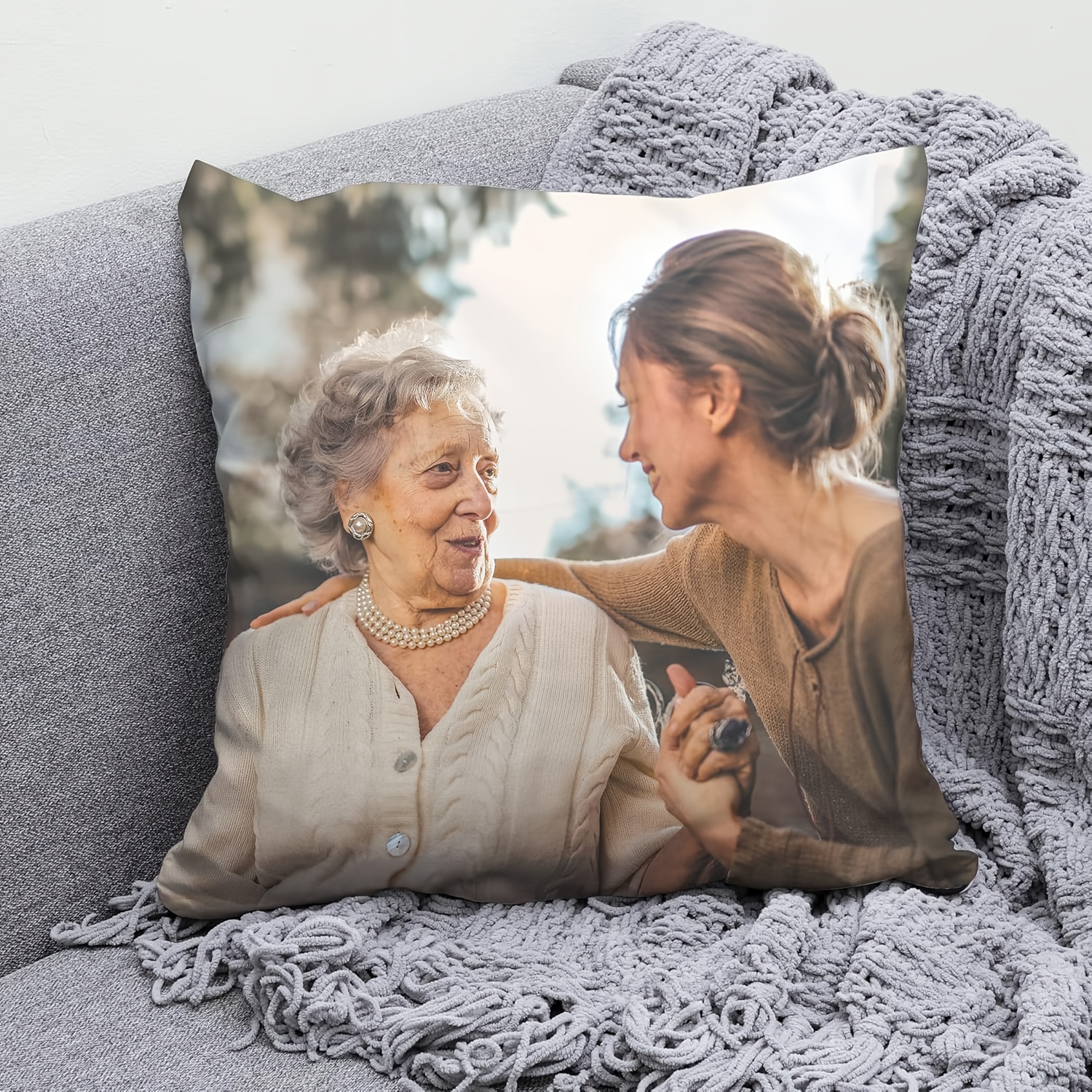 Personalized Photo Cushion Cover With Zipper For Living Room Decor
