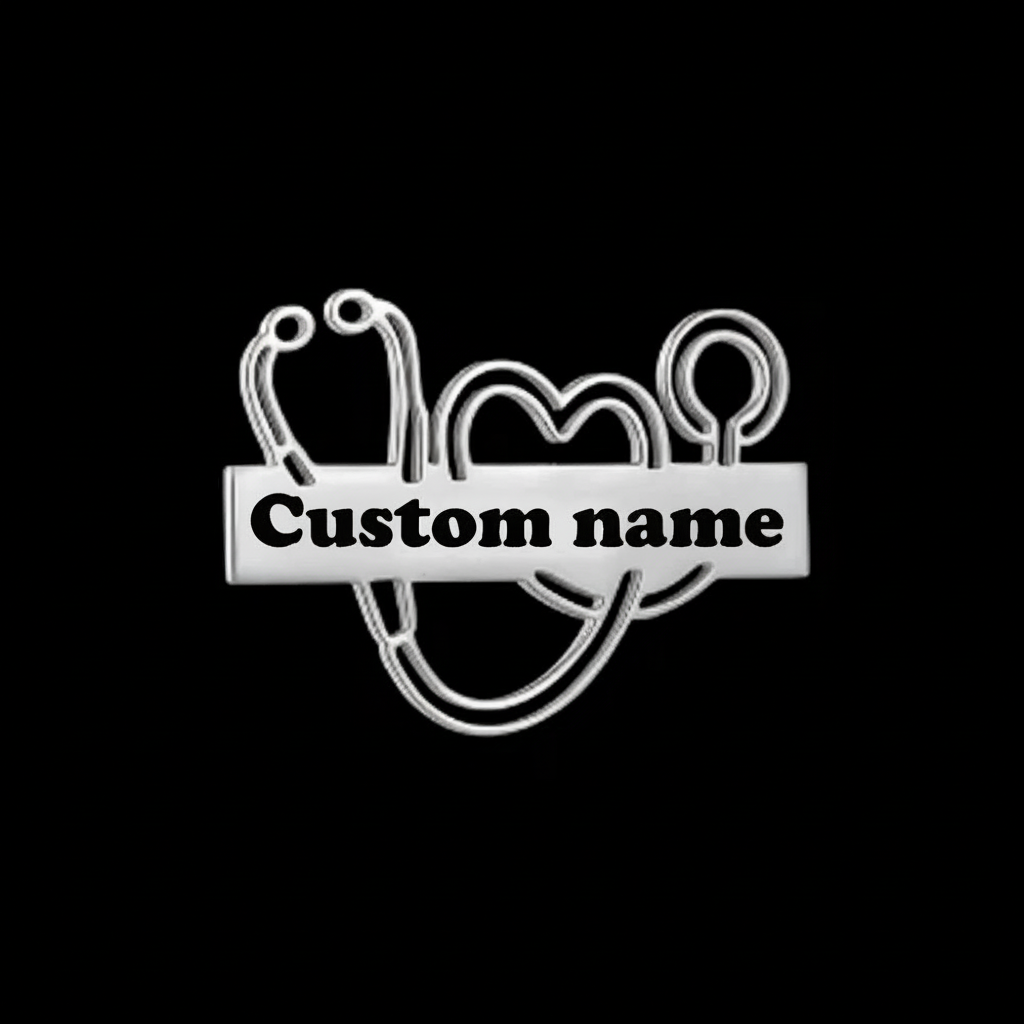 Personalized Name Pin Stainless Steel Letter Brooch